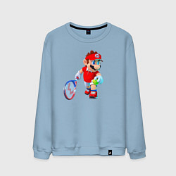 Свитшот хлопковый мужской Марио играет, цвет: мягкое небо