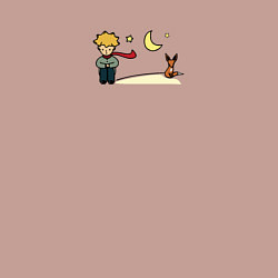 Свитшот хлопковый мужской Маленький принц и Лисенок на луне, цвет: пыльно-розовый — фото 2