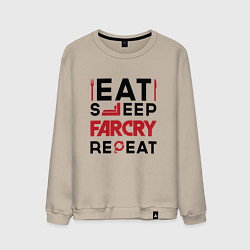 Мужской свитшот Надпись: eat sleep Far Cry repeat