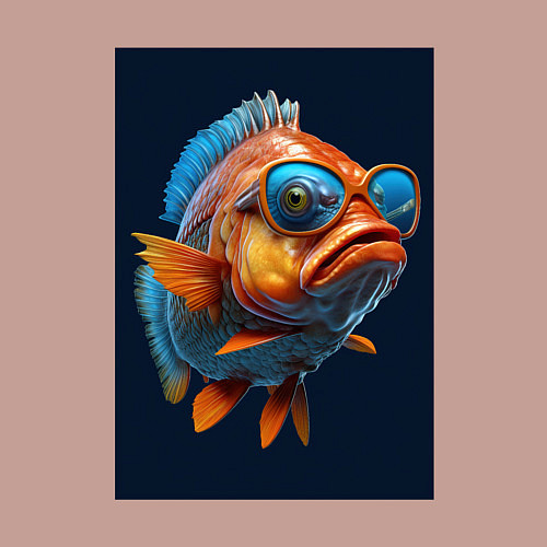 Мужской свитшот Рыба карп в солнечных очках / Пыльно-розовый – фото 3