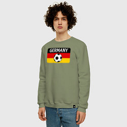 Свитшот хлопковый мужской Football Germany, цвет: авокадо — фото 2