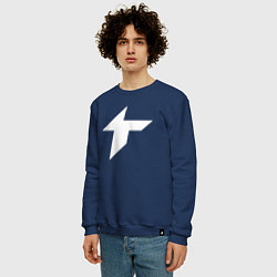 Свитшот хлопковый мужской Thunder awaken logo, цвет: тёмно-синий — фото 2