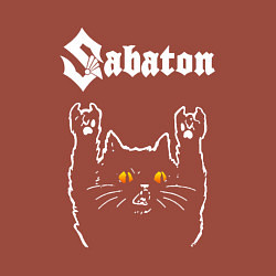 Свитшот хлопковый мужской Sabaton rock cat, цвет: кирпичный — фото 2