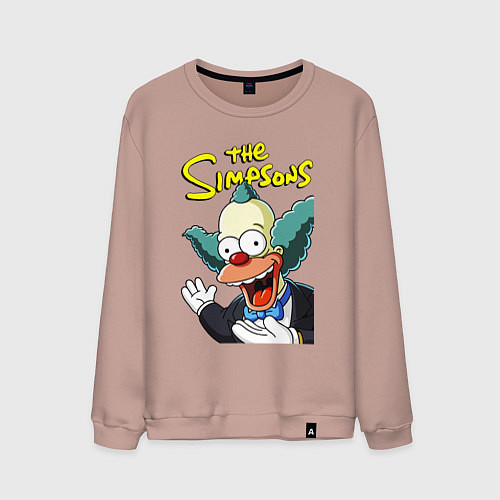 Мужской свитшот Krusty the clown / Пыльно-розовый – фото 1