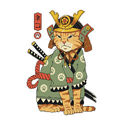 Свитшот хлопковый мужской Samurai battle cat, цвет: белый — фото 2