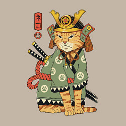 Свитшот хлопковый мужской Samurai battle cat, цвет: миндальный — фото 2