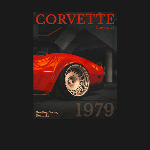 Мужской свитшот Обложка журнала Chevrolet Corvette C3 / Черный – фото 3