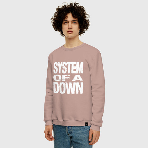 Мужской свитшот SoD - System of a Down / Пыльно-розовый – фото 3