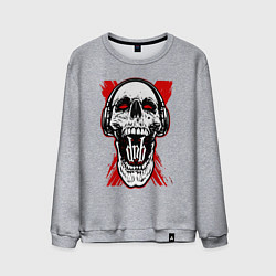 Свитшот хлопковый мужской DnB skull, цвет: меланж
