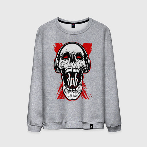 Мужской свитшот DnB skull / Меланж – фото 1