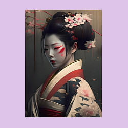 Свитшот хлопковый мужской Красивая японка - нейросеть, цвет: лаванда — фото 2