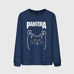 Свитшот хлопковый мужской Pantera rock cat, цвет: тёмно-синий