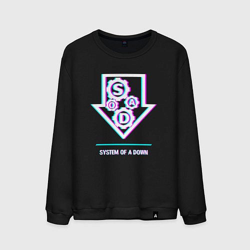 Мужской свитшот System of a Down glitch rock / Черный – фото 1