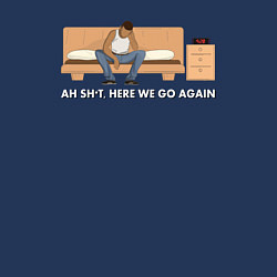 Свитшот хлопковый мужской Here We Go Again, цвет: тёмно-синий — фото 2