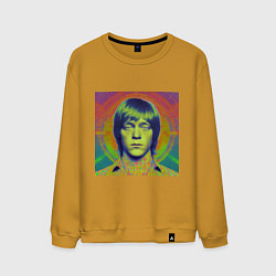 Свитшот хлопковый мужской Brian Jones Digital Glitch Art, цвет: горчичный