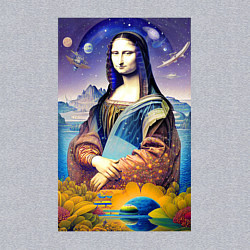 Свитшот хлопковый мужской Mona Lisa - space fantasy - neural network, цвет: меланж — фото 2