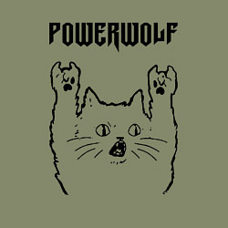 Свитшот хлопковый мужской Powerwolf - rock cat, цвет: авокадо — фото 2