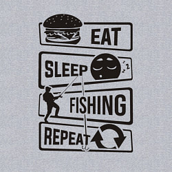 Свитшот хлопковый мужской Eat sleep fishing repeat, цвет: меланж — фото 2