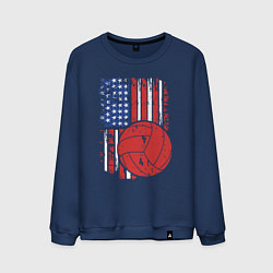 Свитшот хлопковый мужской Volleyball USA, цвет: тёмно-синий