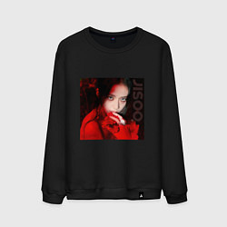 Свитшот хлопковый мужской Blackpink Jisoo in red, цвет: черный