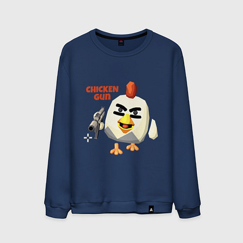 Мужской свитшот Chicken Gun злой / Тёмно-синий – фото 1