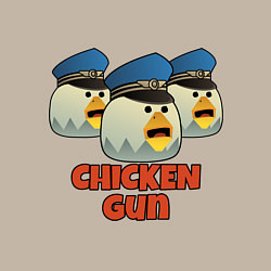 Свитшот хлопковый мужской Chicken Gun команда синие, цвет: миндальный — фото 2