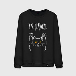 Свитшот хлопковый мужской In Flames rock cat, цвет: черный