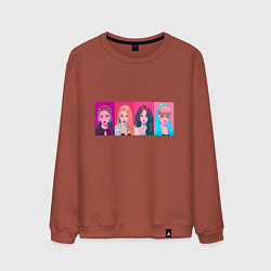 Свитшот хлопковый мужской Портреты Black pink, цвет: кирпичный