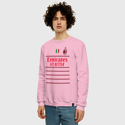 Свитшот хлопковый мужской Рафаэль Леао ФК Милан форма 2223 гостевая, цвет: светло-розовый — фото 2