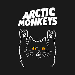 Свитшот хлопковый мужской Arctic Monkeys rock cat, цвет: черный — фото 2