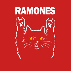 Свитшот хлопковый мужской Ramones rock cat, цвет: красный — фото 2