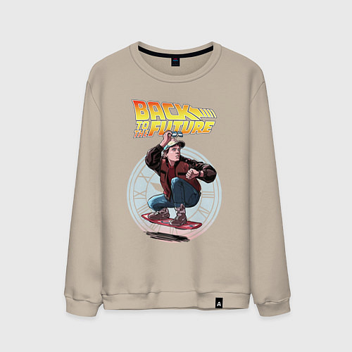 Мужской свитшот Marty hoverboard / Миндальный – фото 1