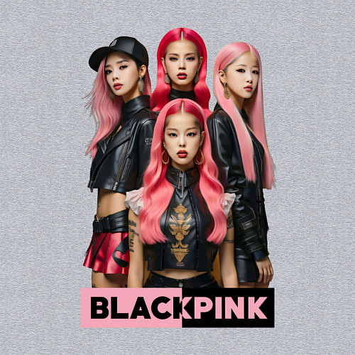 Мужской свитшот Блэкпинк постер / Меланж – фото 3