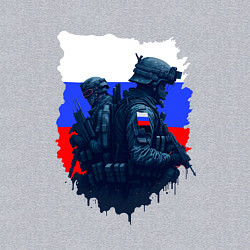 Свитшот хлопковый мужской Военные РФ и флаг - neuro art, цвет: меланж — фото 2