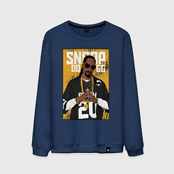 Свитшот хлопковый мужской Snoop dogg с цепями, цвет: тёмно-синий