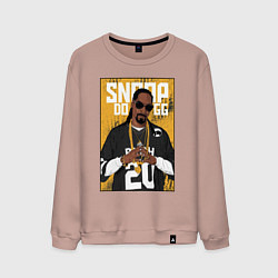 Свитшот хлопковый мужской Snoop dogg с цепями, цвет: пыльно-розовый