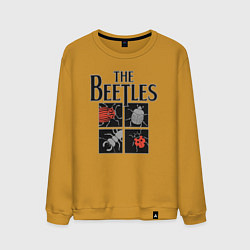 Свитшот хлопковый мужской Beetles, цвет: горчичный