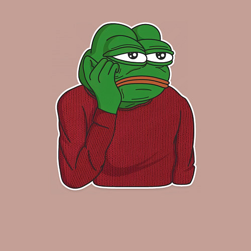 Мужской свитшот Лягушонок Пепе вымотался / Пыльно-розовый – фото 3