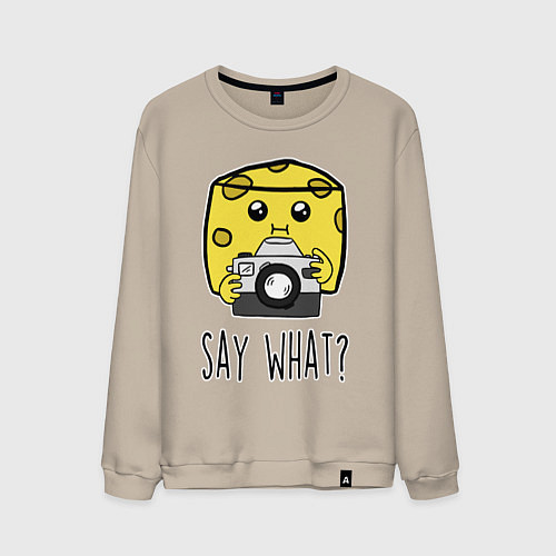Мужской свитшот Cheese photographer / Миндальный – фото 1