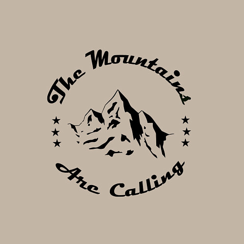 Мужской свитшот Горы зовут - The mountains are calling / Миндальный – фото 3