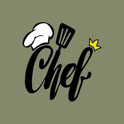 Мужской свитшот Надпись - шеф повар / Авокадо – фото 3