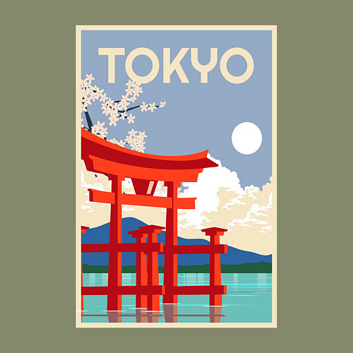 Мужской свитшот Tokyo - japan / Авокадо – фото 3