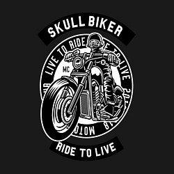 Свитшот хлопковый мужской Skull biker - live to ride, цвет: черный — фото 2