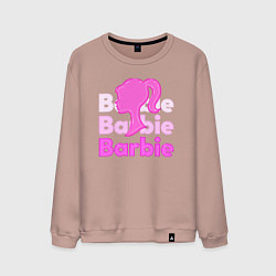 Свитшот хлопковый мужской Логотип Барби объемный, цвет: пыльно-розовый
