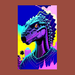 Свитшот хлопковый мужской Funny dinosaur - fantasy - neural network, цвет: кирпичный — фото 2