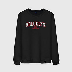 Свитшот хлопковый мужской Brooklyn New York, цвет: черный