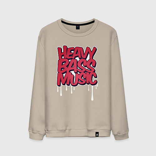 Мужской свитшот Heavy bass music / Миндальный – фото 1