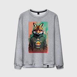 Свитшот хлопковый мужской Dude fox - urban style, цвет: меланж