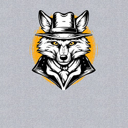 Свитшот хлопковый мужской Лис в шляпе Дикий Запад, цвет: меланж — фото 2