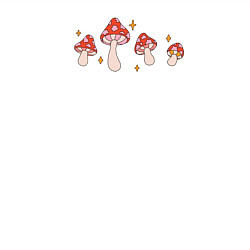 Свитшот хлопковый мужской Грибы мухоморы в ретро стиле, цвет: белый — фото 2